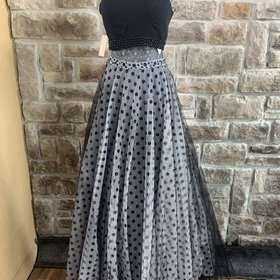 Nox Anabel Black Two Piece Polka Dot Gown