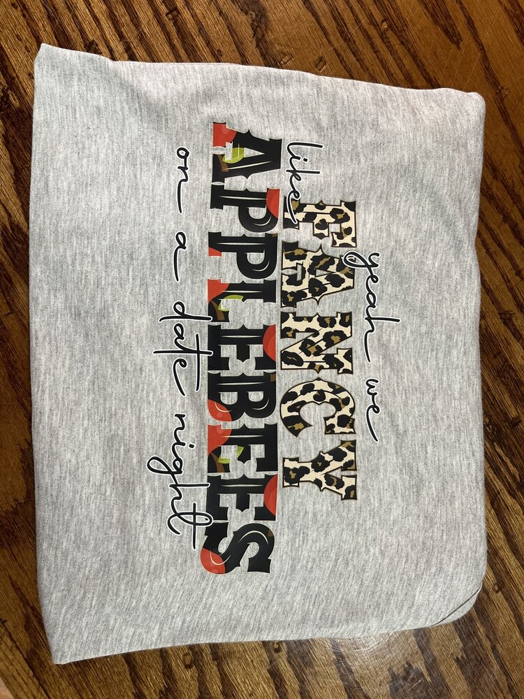 Heather Gray "Fancy Like Applebees" Racerback Tank