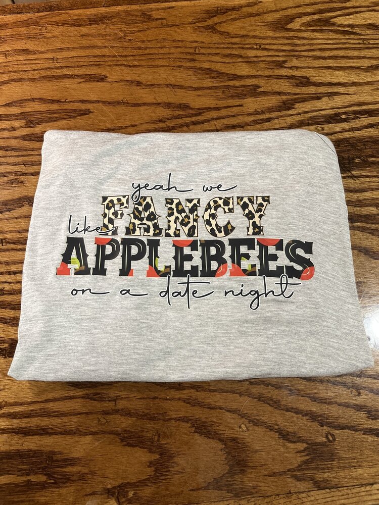 Heather Gray "Fancy Like Applebees" Racerback Tank