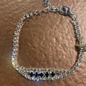 Silver with Black Rhinestone Valentina Bracelet