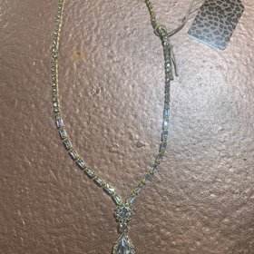 Christina Collection Gold Rhinestone Willow Necklace