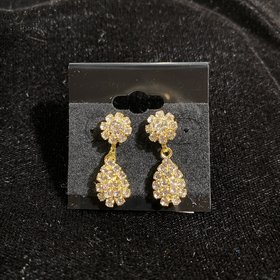 Gold Rhinestone Gabriella Drop Earrings