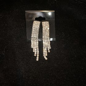 Silver Rhinestone Cassie Earrings