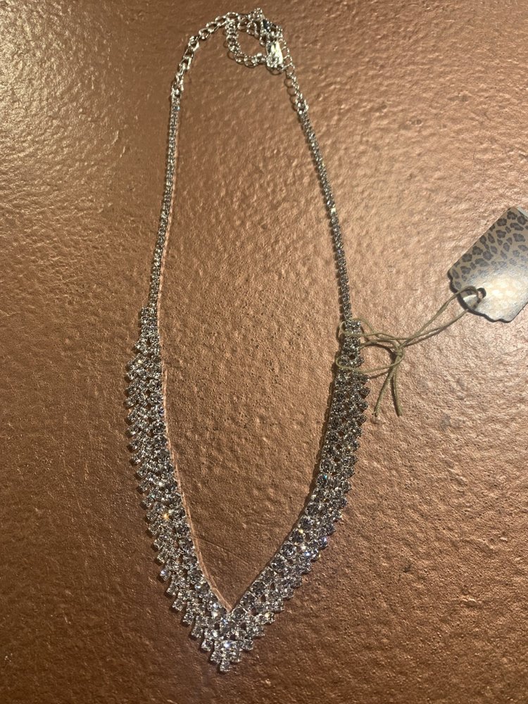 Silver Rhinestone Layla Necklace