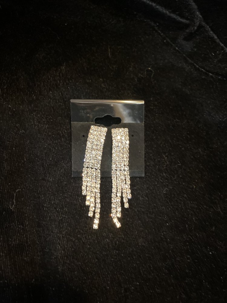 Silver Rhinestone Cassie Earrings