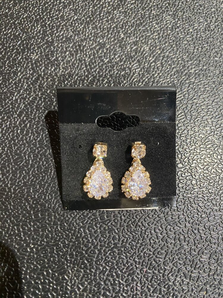 Gold CZ Eliana Drop Earrings