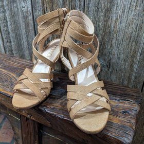 XOXO Tawny Brown Suede Strappy Sandal