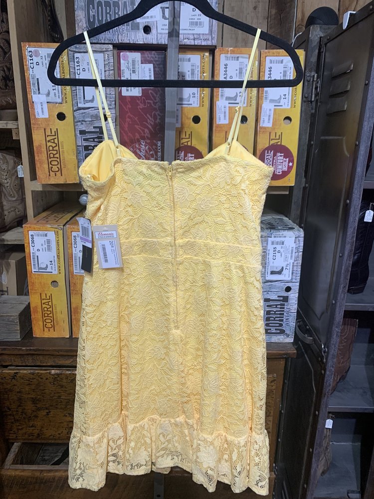City Studio Yellow Lace Knot Dress, Size 11