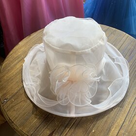 Blush Organza Derby Hat