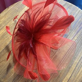 Red Feather Fascinator