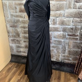 Ladivine Black Ruched Shoulder Wrap Dress, Size 20