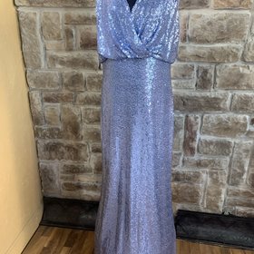 Tadashi Shoji Light Blue Sequin Wrap Front Gown, Size XL