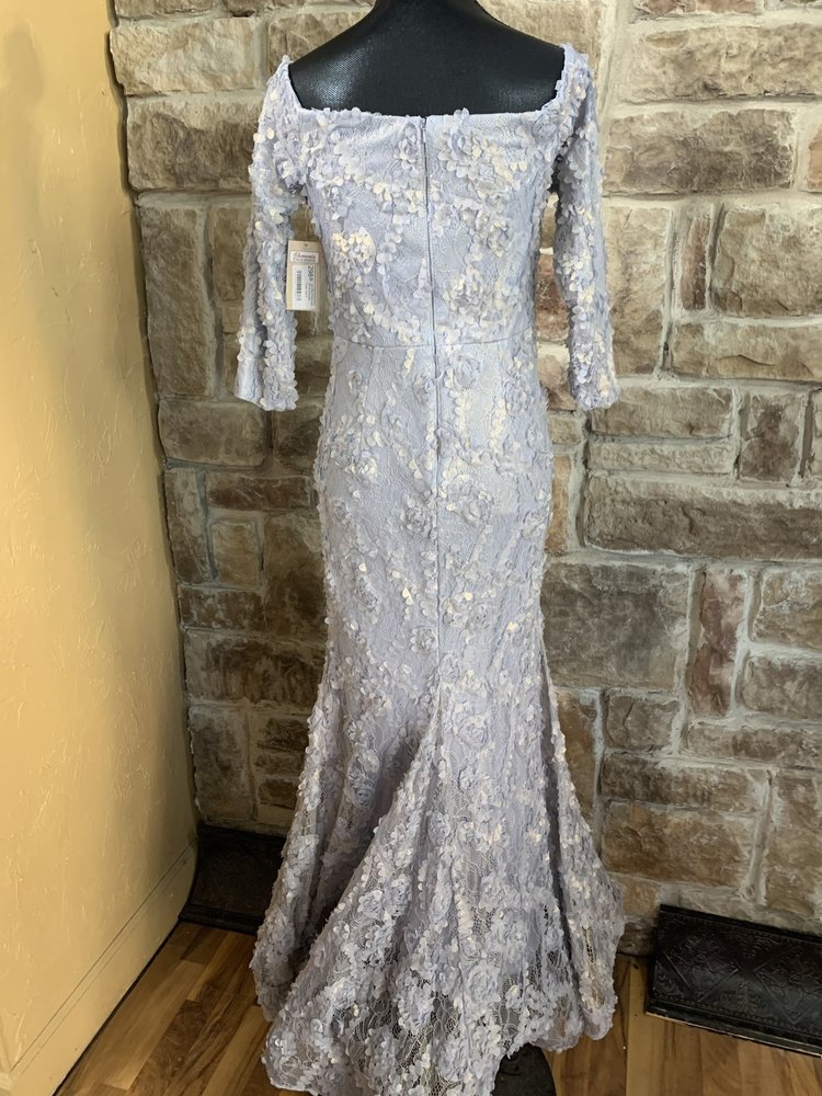 Xscape Light Blue Petal Lace Off the Shoulder Dress, Size 8