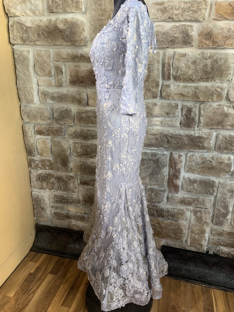 Xscape Light Blue Petal Lace Off the Shoulder Dress, Size 8