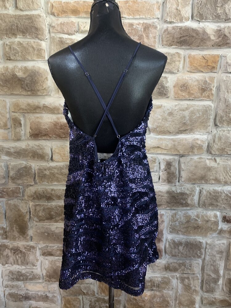 Lucy Paris Blue Sequin Shift Dress