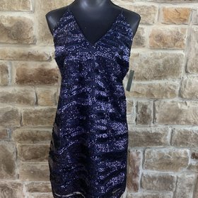 Lucy Paris Blue Sequin Shift Dress