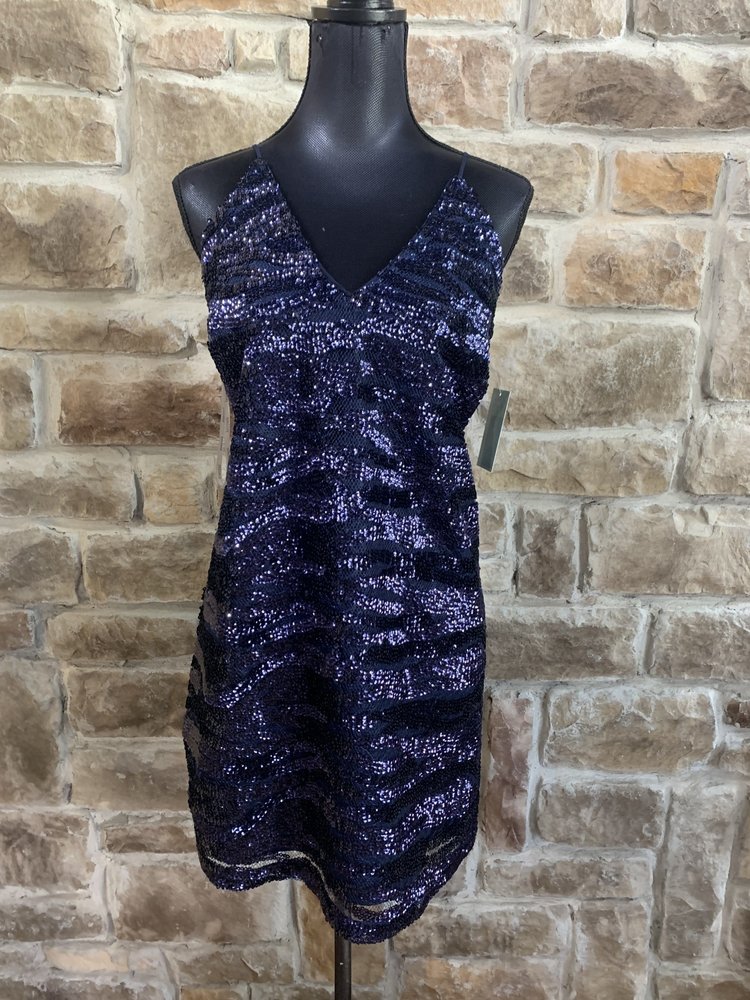 Lucy Paris Blue Sequin Shift Dress
