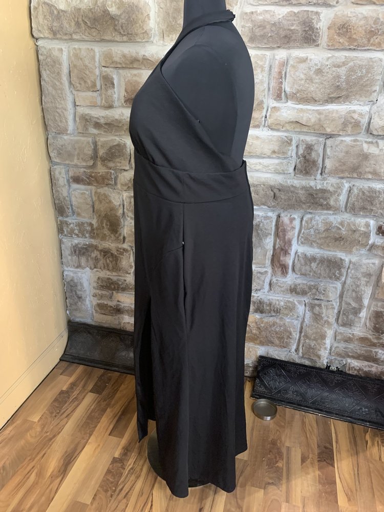 Speechless Black Plunge Halter Gown, Size 20W