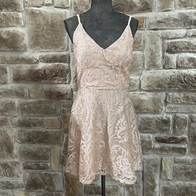 Speechless Blush Pink Overlay Dress with Adjustable Straps, Size 13