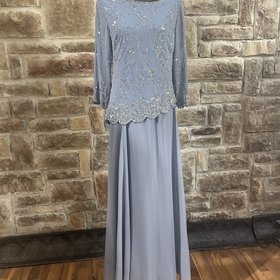 Jkara Light Blue Beaded Top Gown, Size 10