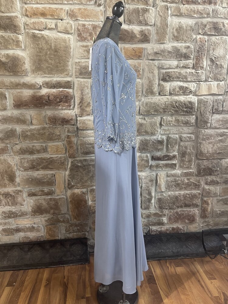 Jkara Light Blue Beaded Top Gown, Size 10