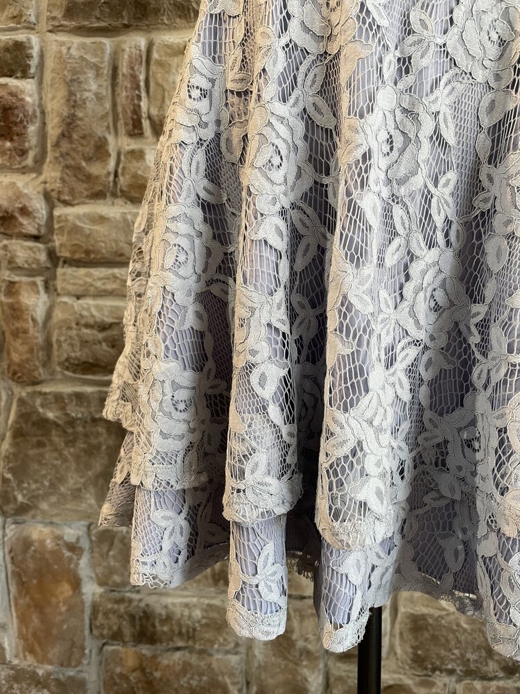 Speechless Light Blue Lace Double Layer Skirt, Size 15