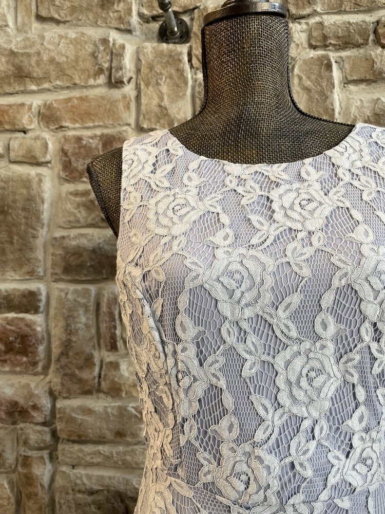 Speechless Light Blue Lace Double Layer Skirt, Size 15