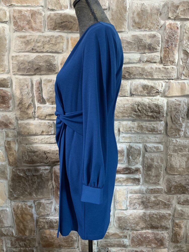 DKNY Teal Long Sleeve Wrap Dress, Size 8P