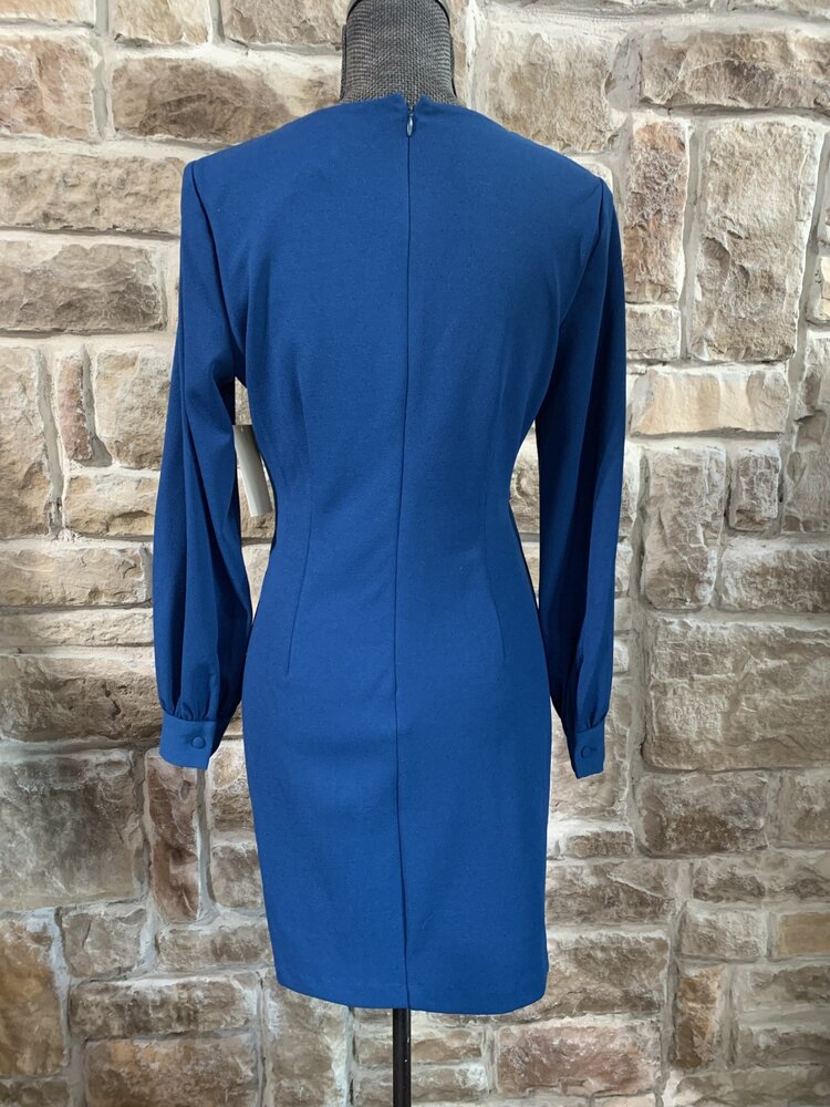 DKNY Teal Long Sleeve Wrap Dress, Size 8P
