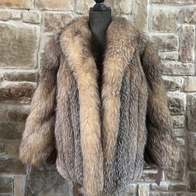 Lakritz & Bein Crystal Fox Jacket w/Diagonal Cut Sleeves, Size S/M