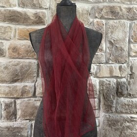 Burgundy Mesh Scarf