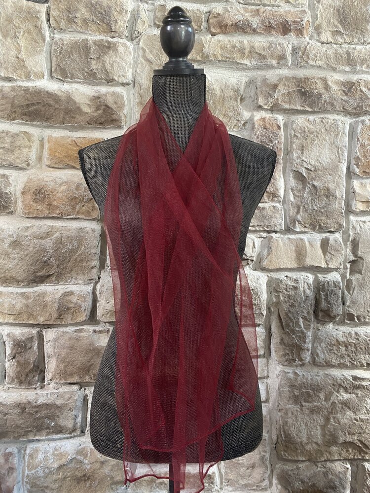 Burgundy Mesh Scarf