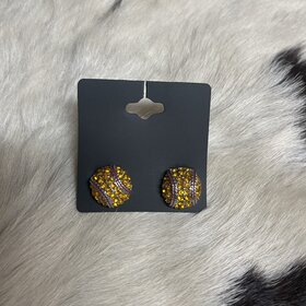 Bling Baseball Earrings