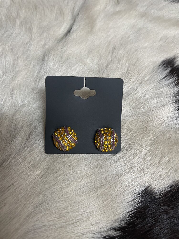 Bling Baseball Earrings