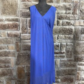 Periwinkle Dress with Purple Glitter and Asymmetrical Design, Size 18
