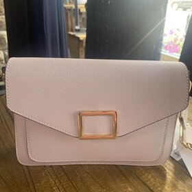 Lilac Purse with Gold Square Clasp