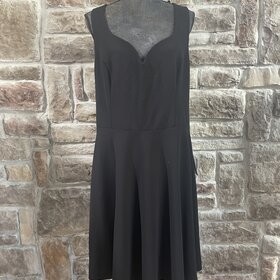 B Darlin Black Open Back Fit & Flare Dress, Size 24
