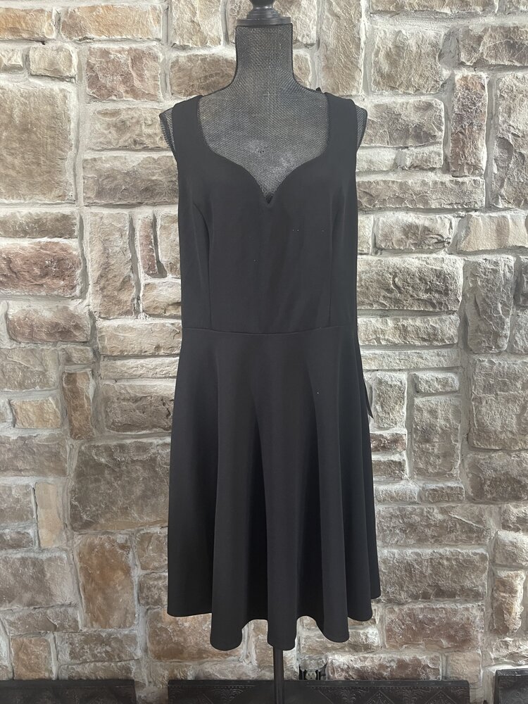 B Darlin Black Open Back Fit & Flare Dress, Size 24