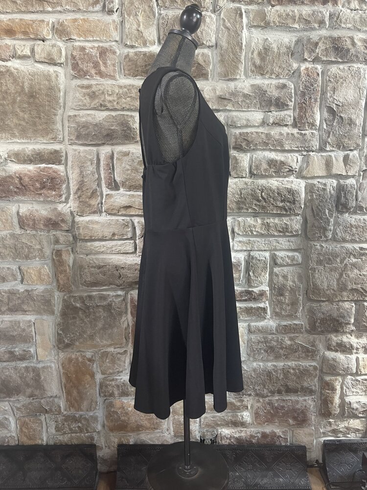 B Darlin Black Open Back Fit & Flare Dress, Size 24