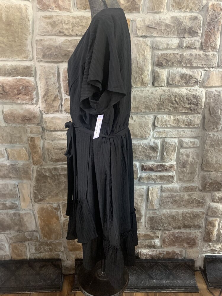 City Chic Black Wrap Tie Dress, Size 22