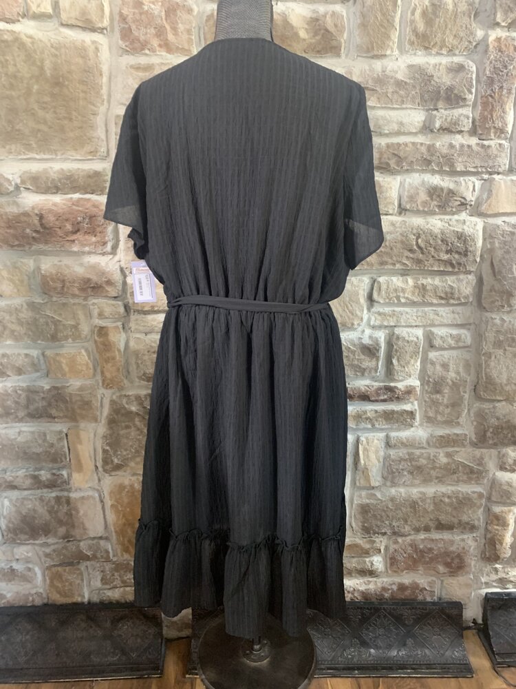 City Chic Black Wrap Tie Dress, Size 22