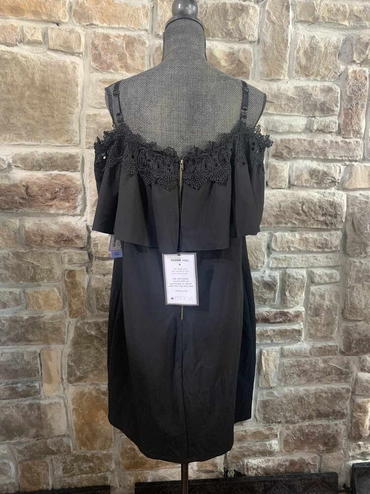 BCX Black Off the Shoulder Ruffle Dress, Size 3X