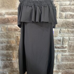BCX Black Off the Shoulder Ruffle Dress, Size 3X