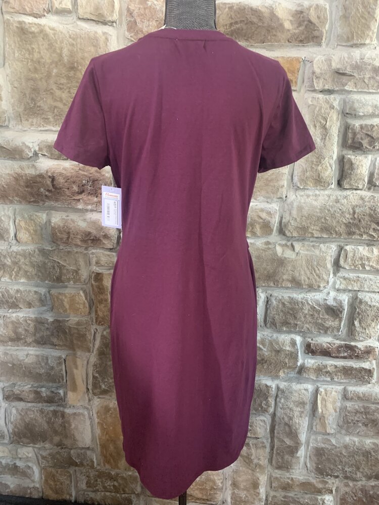 Ultra Flirt Burgundy T Shirt Dress, Size XXL