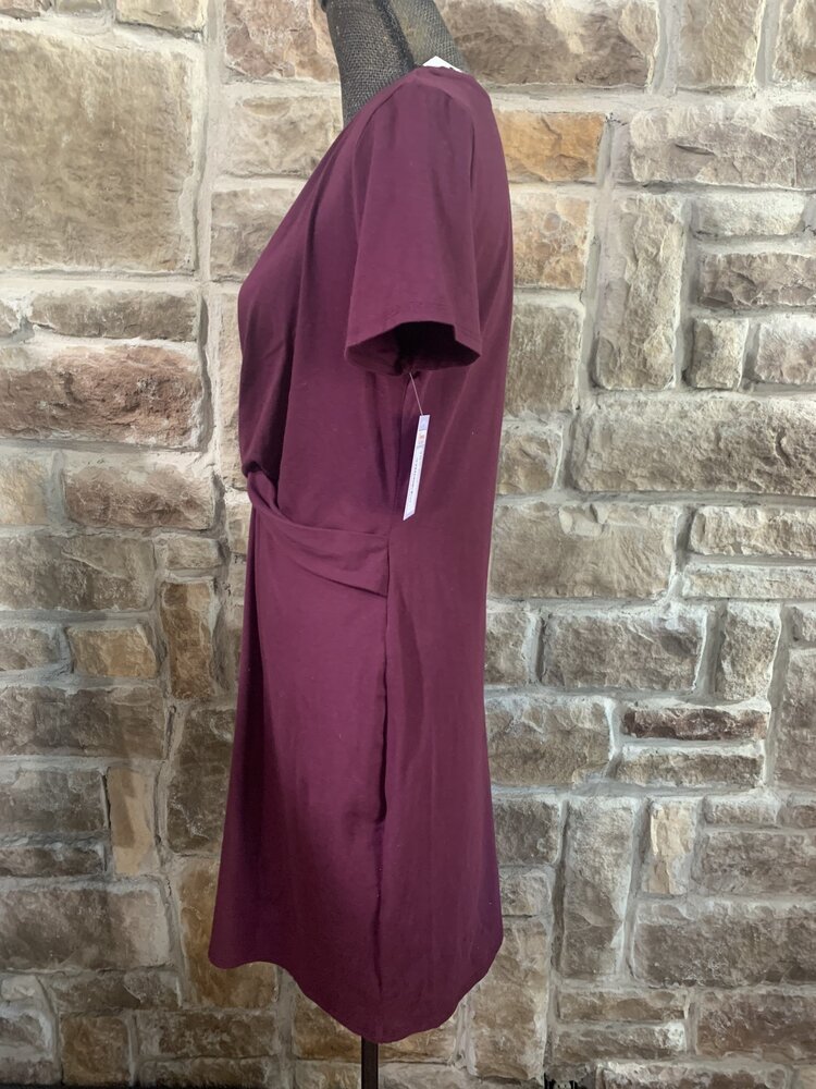 Ultra Flirt Burgundy T Shirt Dress, Size XXL