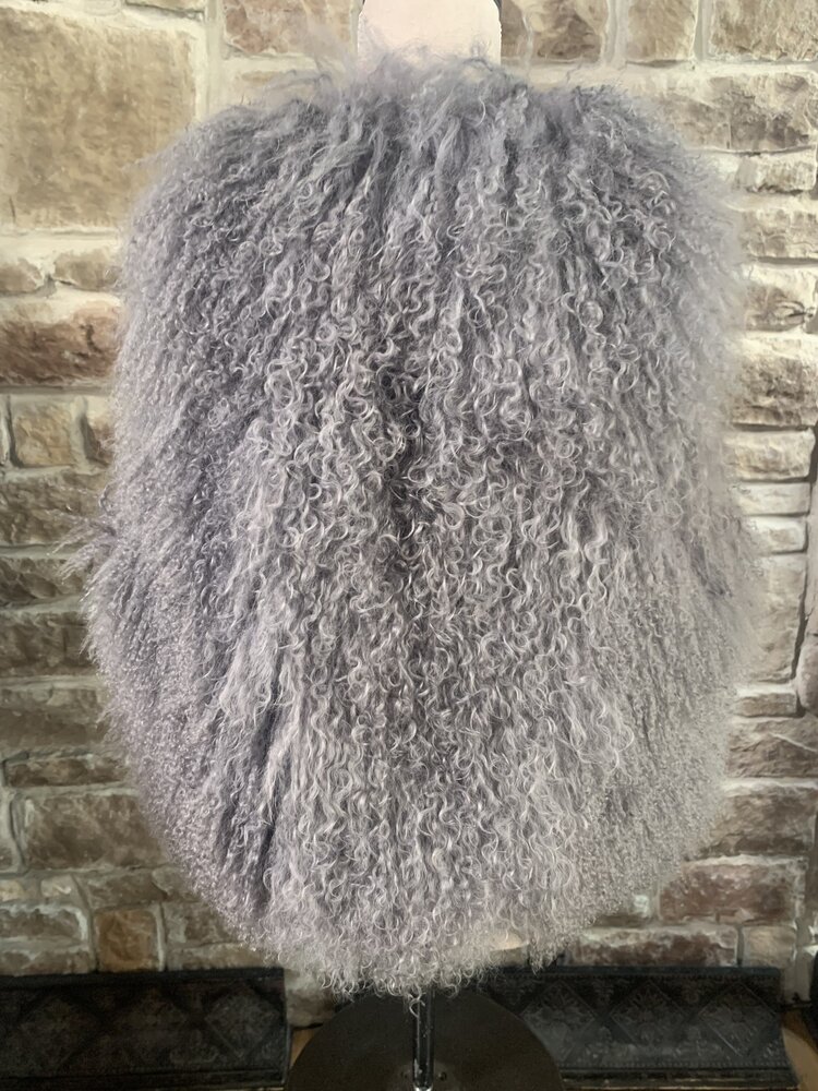 UGG Gray Curly Lamb Vest, Size M/L