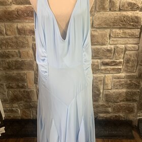 Chic Star Light Blue Chiffon Ruffle Bottom Dress, Size XL