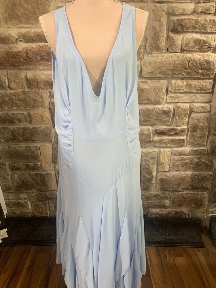 Chic Star Light Blue Chiffon Ruffle Bottom Dress, Size XL