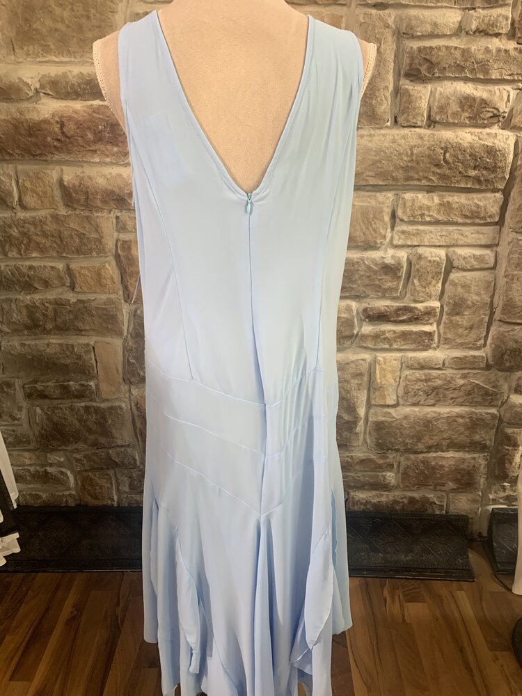 Chic Star Light Blue Chiffon Ruffle Bottom Dress, Size XL