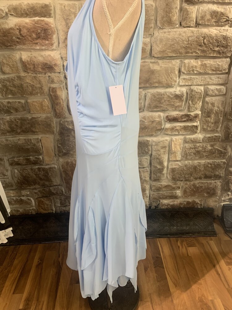 Chic Star Light Blue Chiffon Ruffle Bottom Dress, Size XL